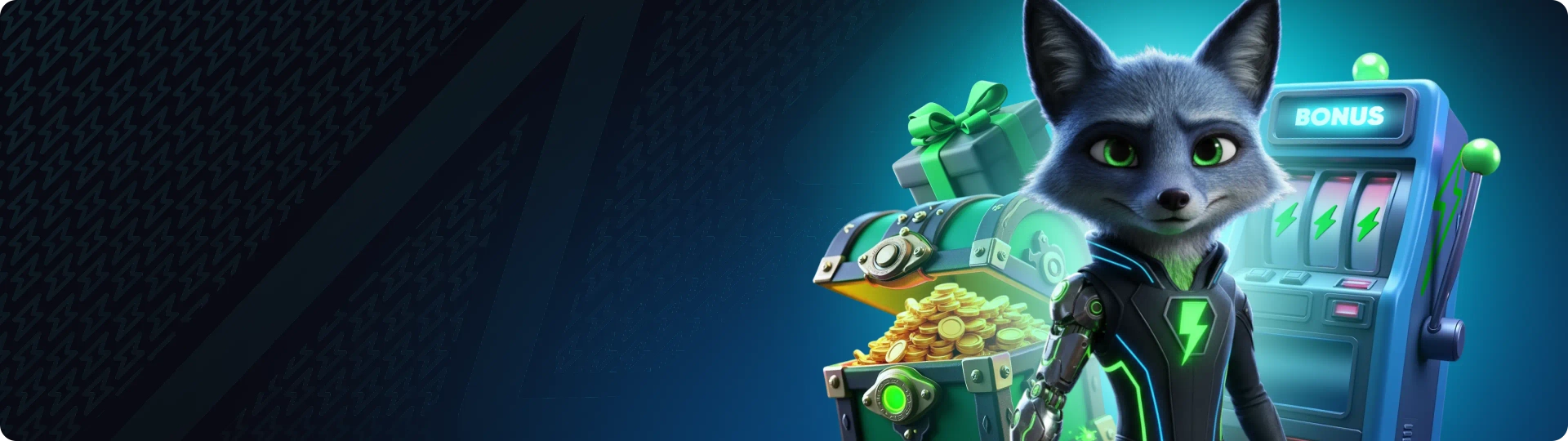 MegaBet-kat bij een speelautomaat en cadeaus